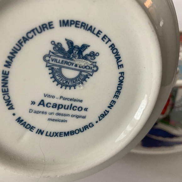 VILLEROY & BOCH ACAPULCO 2 LARGE SIZE MUGS 2 LARGE SIZE SAUCERS - Picture 5 of 6